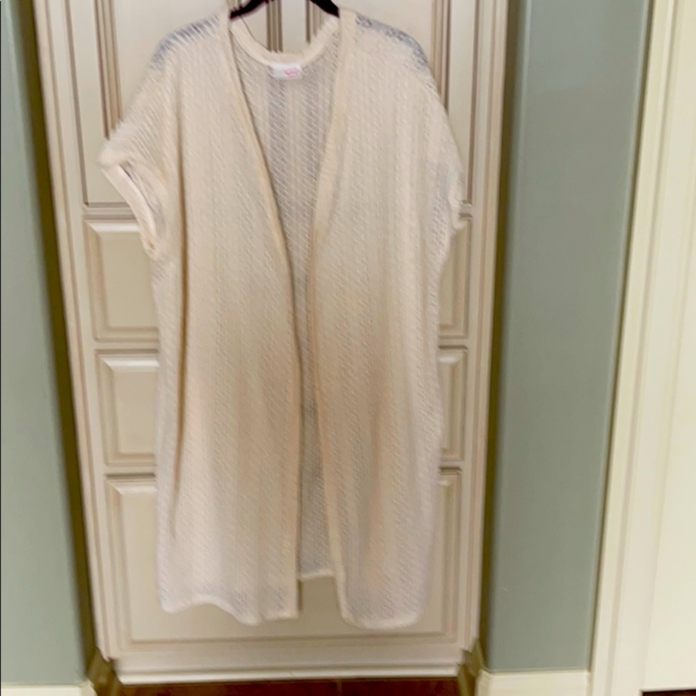 Light cream Short sleeve long sweater